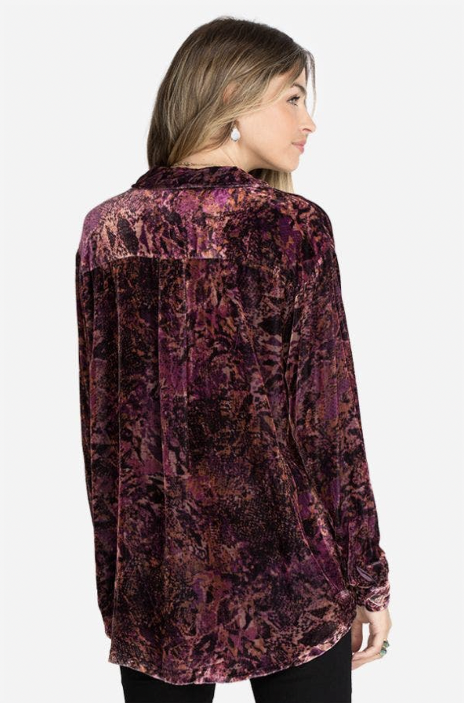 Scarlet Cobra Velvet Oversized Shirt - Multi by Johnny Was — alternate view