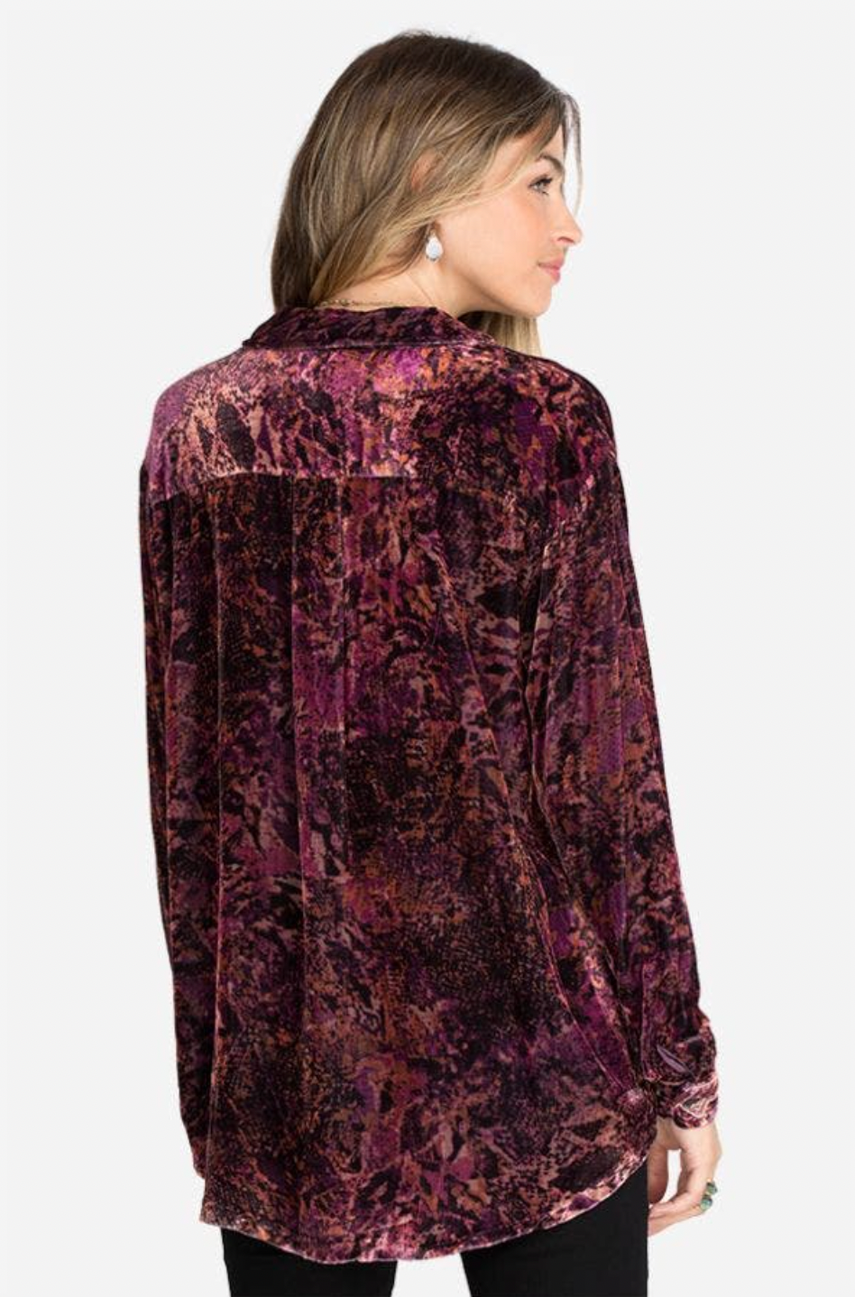 Scarlet Cobra Velvet Oversized Shirt - Multi by Johnny Was — alternate view