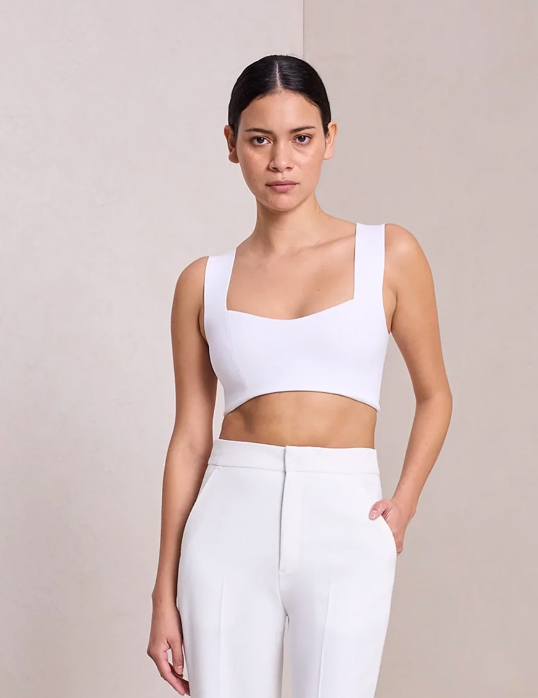 Jordana Knit Bra - White by A.L.C | 25 South Boutiques