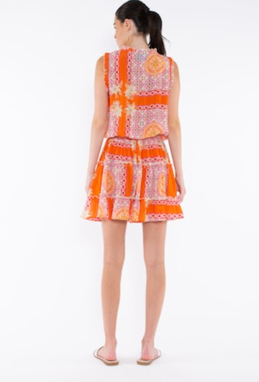 Sparti Dress - Orange Grecia Tile by Taj by Sabrina Crippa — view 3