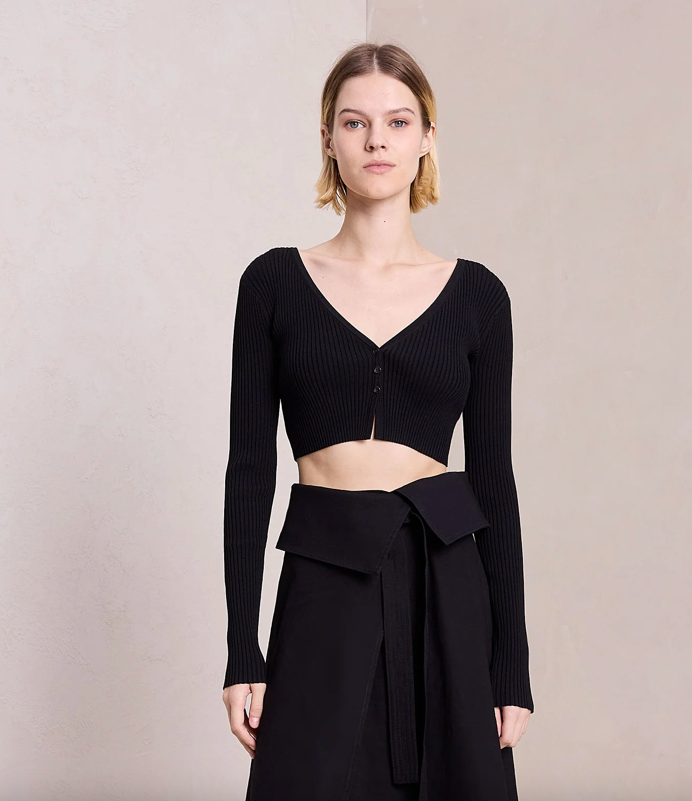 Hallie Rib Knit Cardigan - Black by A.L.C | 25 South Boutiques