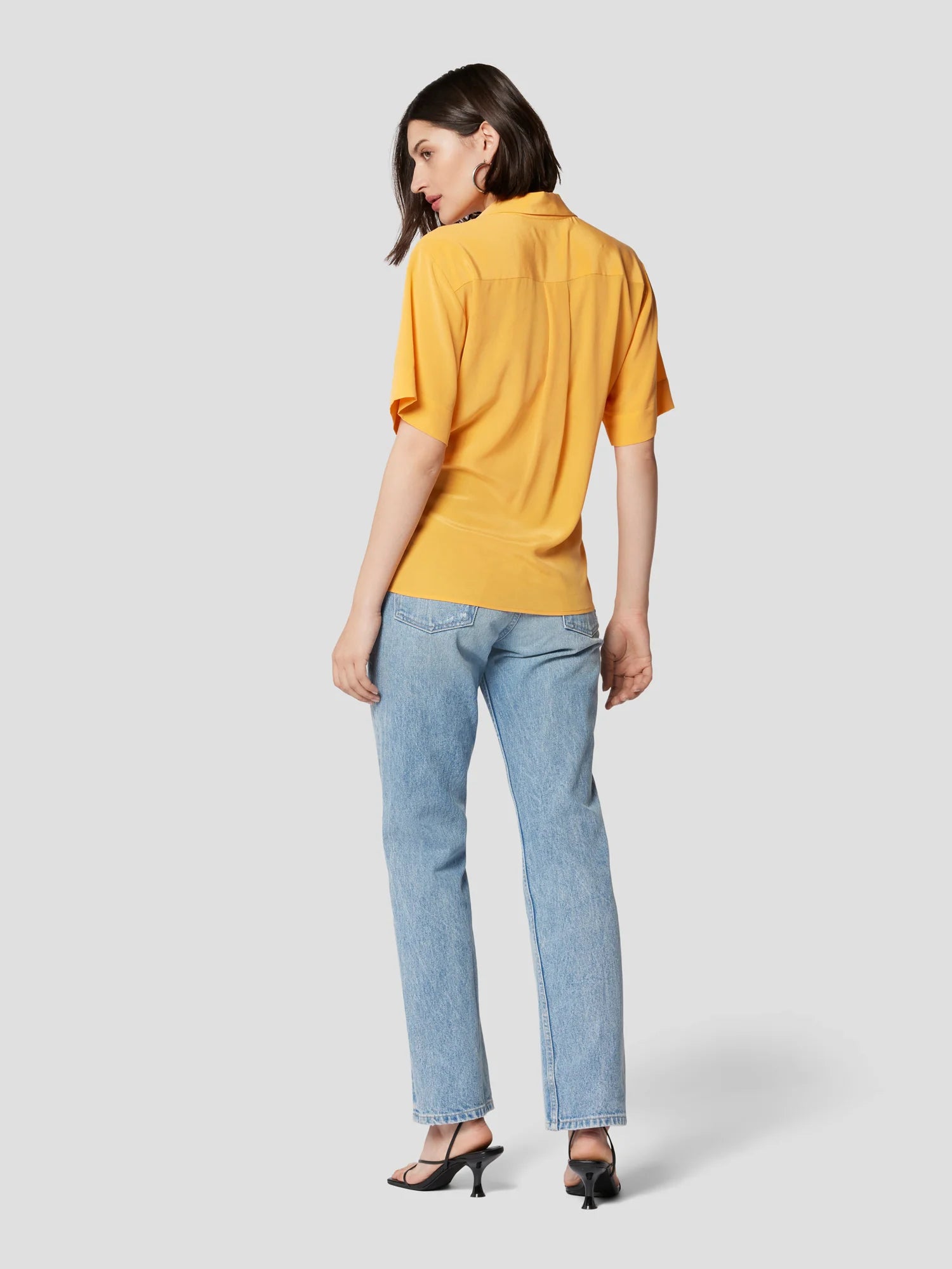 Everly Silk Shirt - Apricot Orange by Equipment — view 5