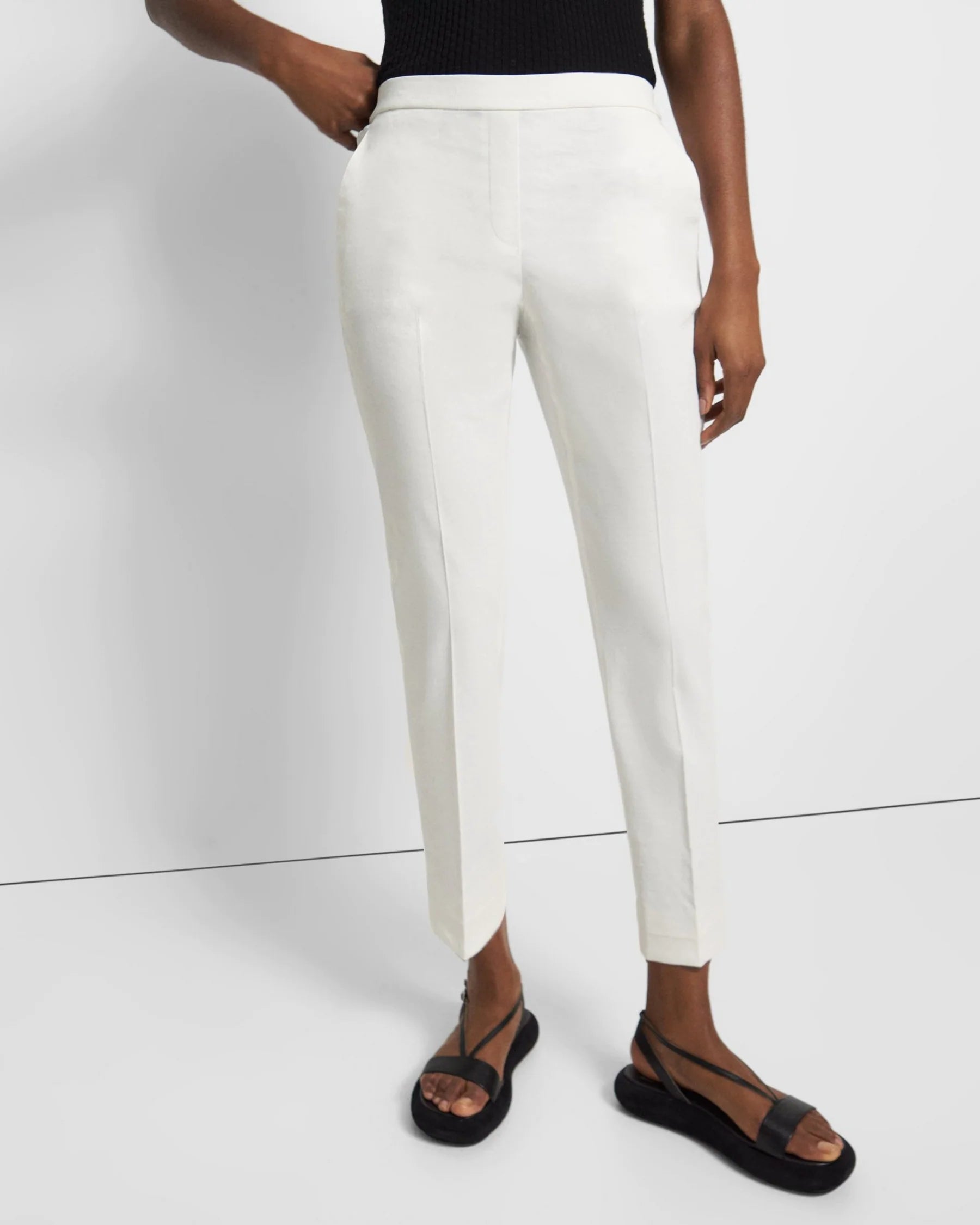 Treeca Pants - White by Theory — alternate view
