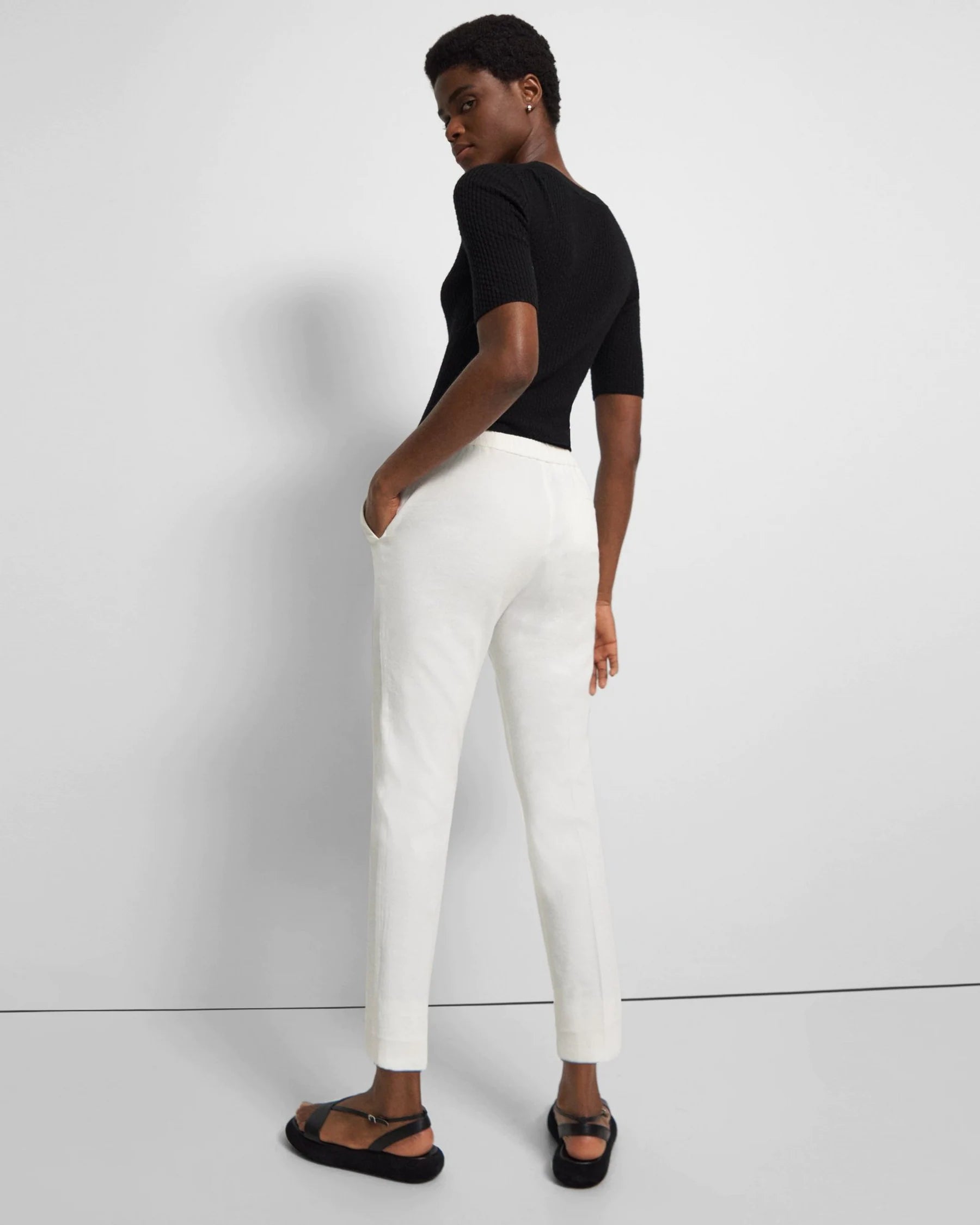 Treeca Pants - White by Theory — view 4