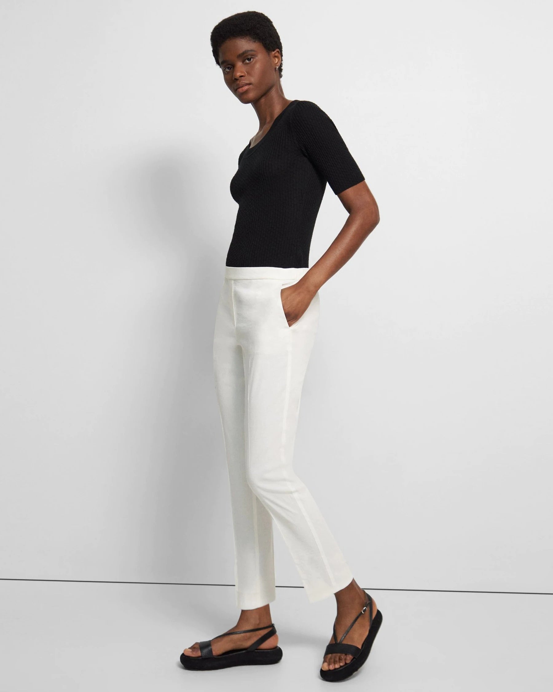 Treeca Pants - White by Theory | 25 South Boutiques