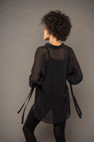 Sheer Silk Blouse - Black by Isabel Benenato — view 6