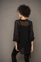 Sheer Silk Blouse - Black by Isabel Benenato — alternate view