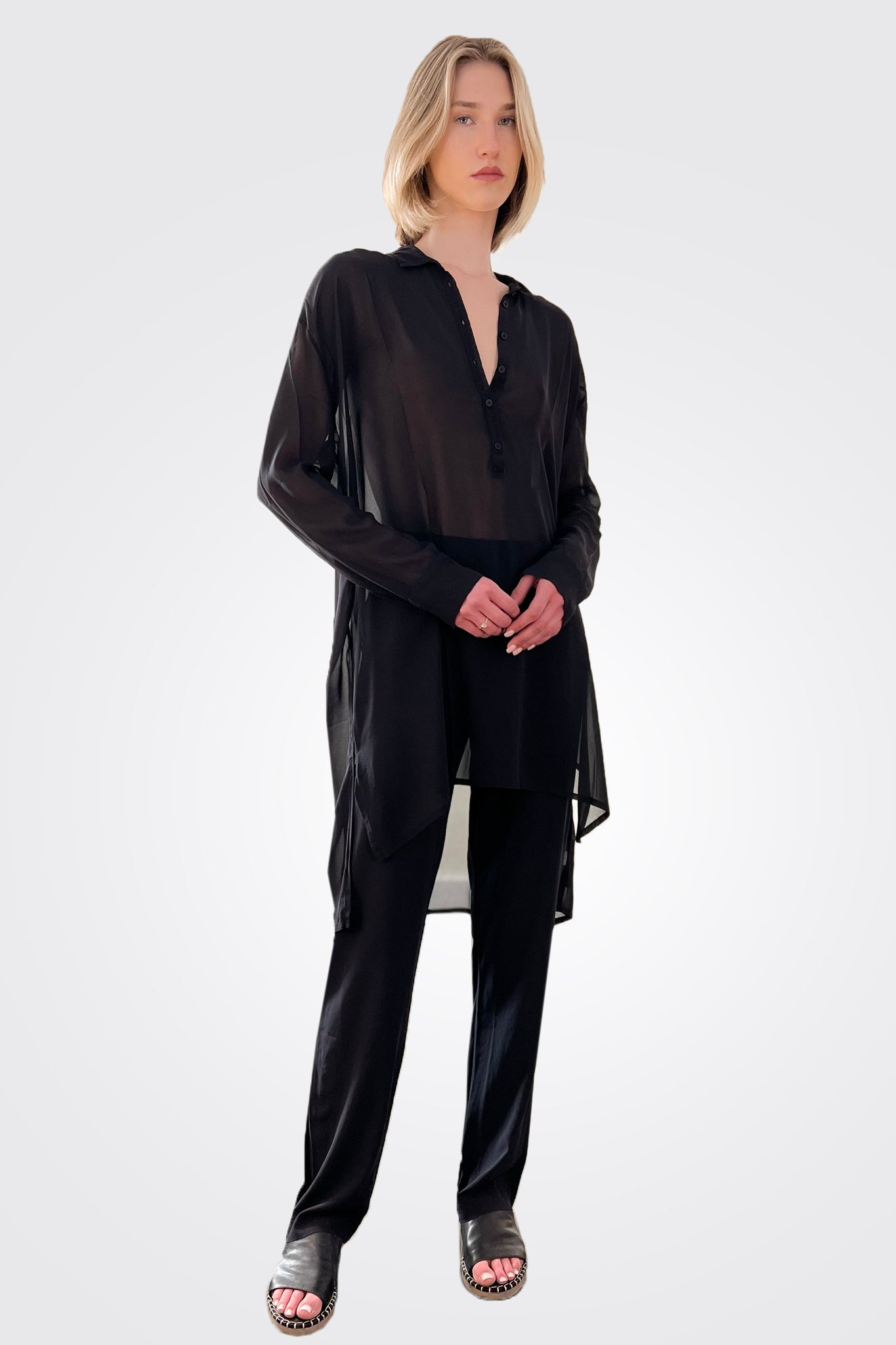 High Waist Silk Pant - Black by Private 0204 | 25 South Boutiques