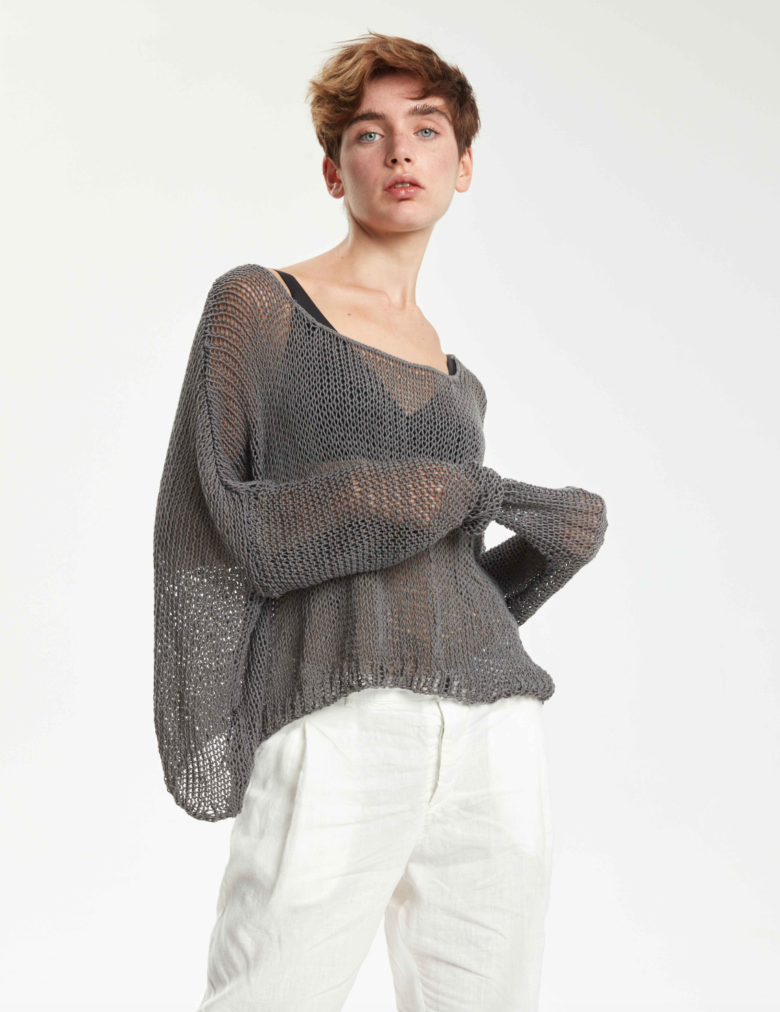 Handknitted Summer Pullover - Original Anthracite by Umit Unal | 25 South Boutiques