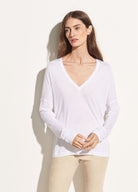 Drop Shoulder V-Neck - Optic White by Vince | 25 South Boutiques
