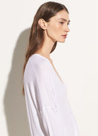 Drop Shoulder V-Neck - Optic White by Vince — view 3