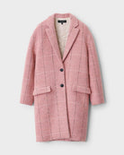 Estelle Cocoon Wool Blend Check Coat - Pink Multi by Rag & Bone — view 4