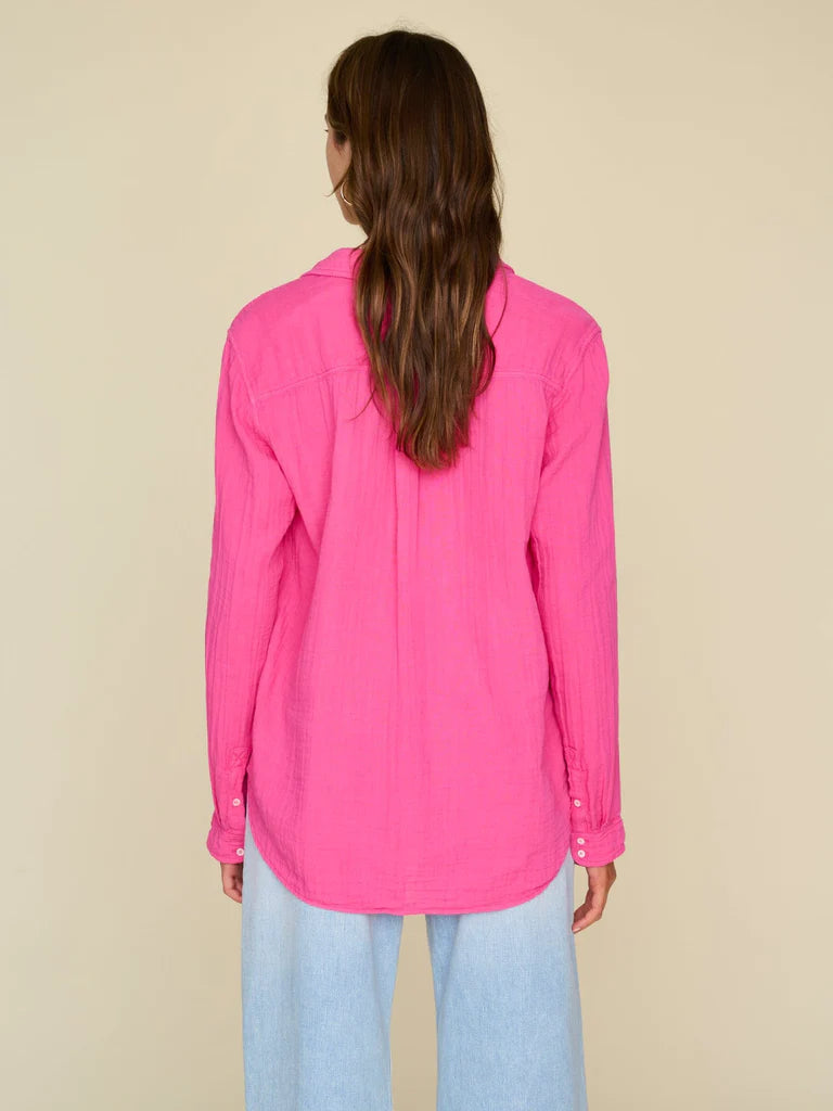 Scout Gauze Shirt - Pink Raspberry by Xirena — view 3