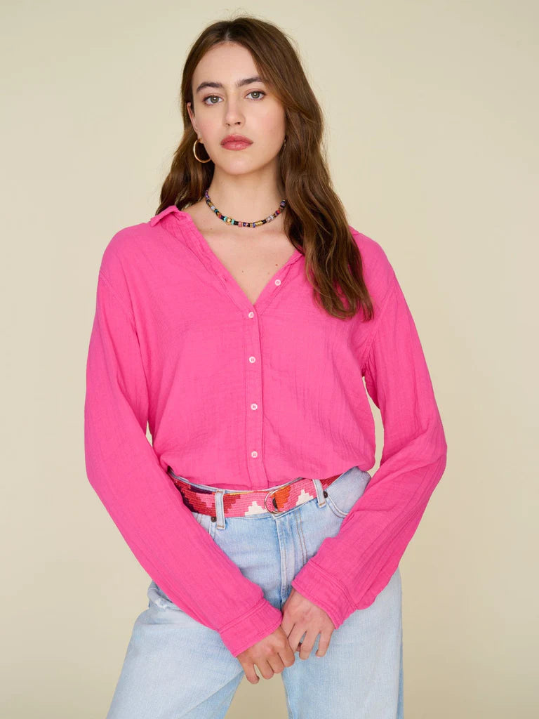 Scout Gauze Shirt - Pink Raspberry by Xirena | 25 South Boutiques