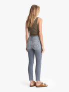 The High Waisted Looker Ankle Nick Fray Denim - Ace of Spades by MOTHER — view 3