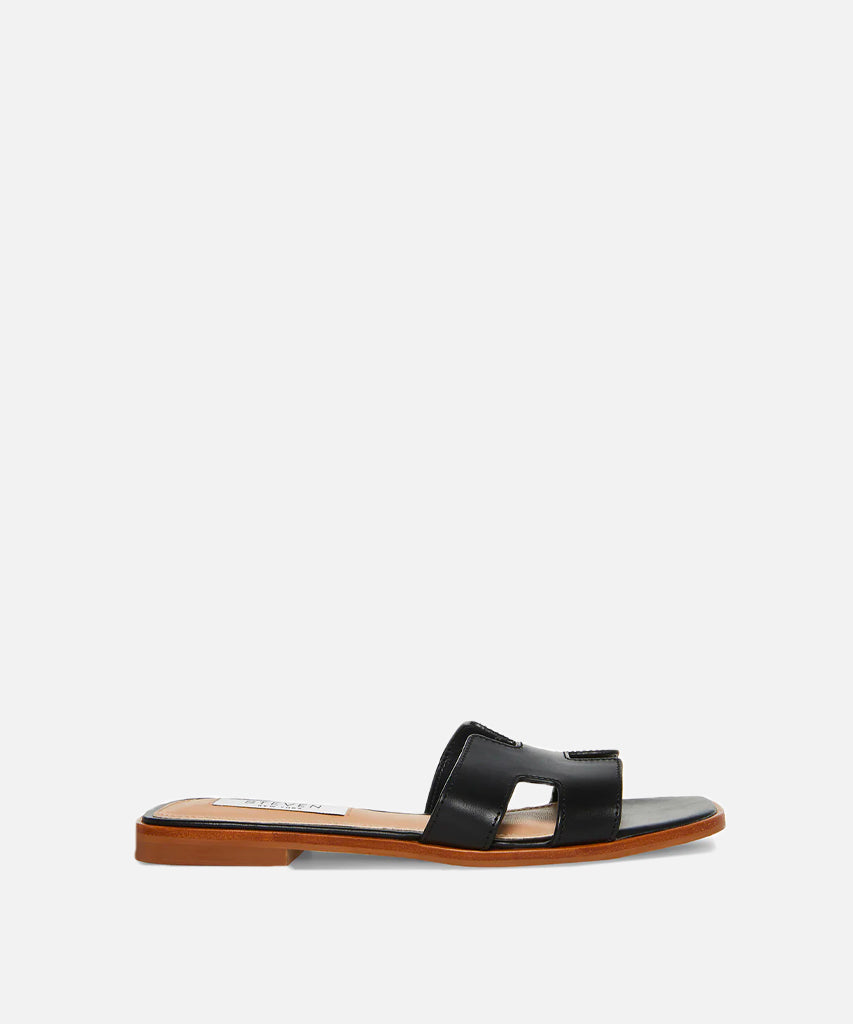 Haydn Leather Slide - Black by Steve Madden | 25 South Boutiques