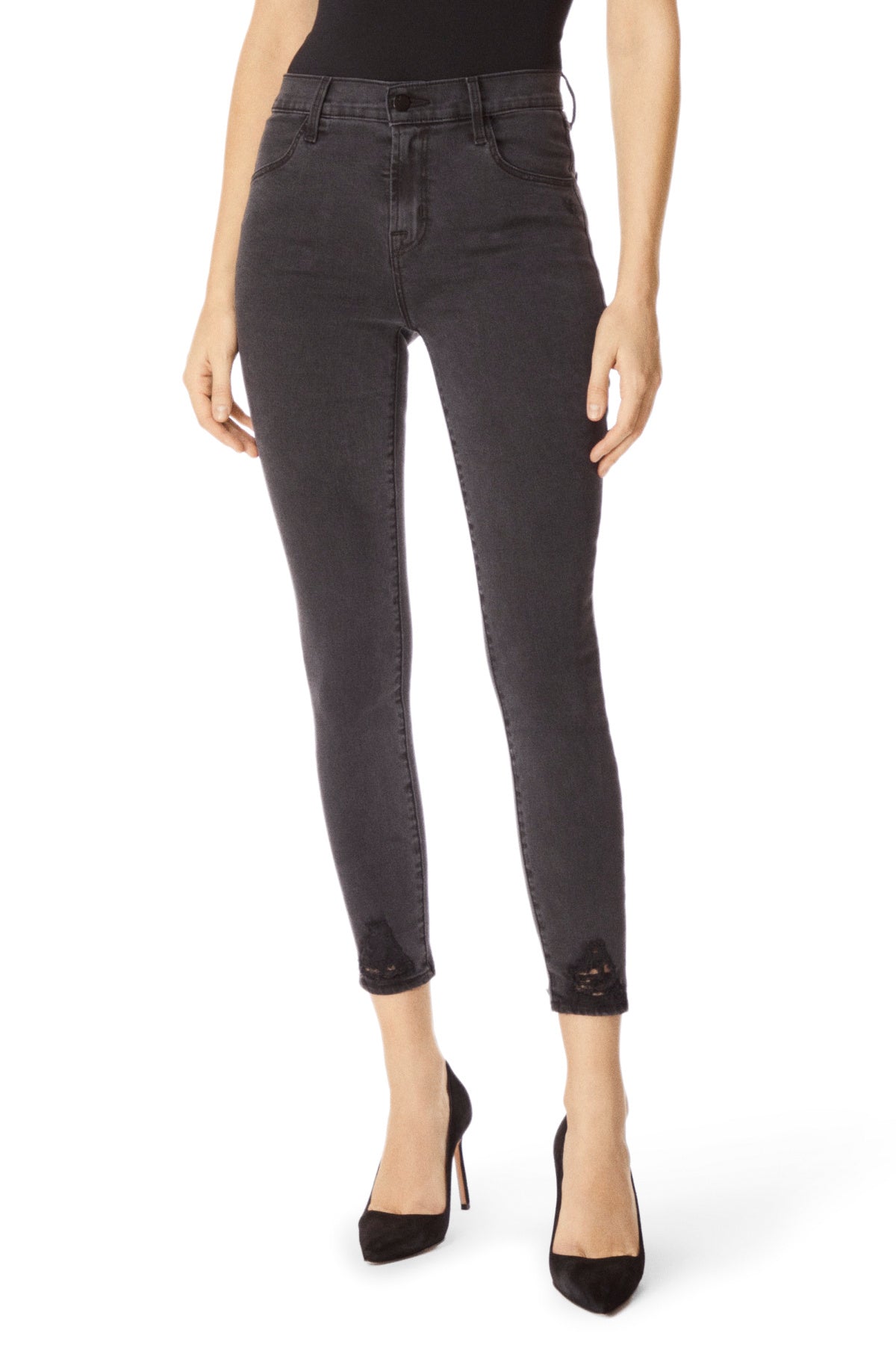 Alana High Rise Cropped Super Skinny - Photo Ready Bellatrix Destruct by J Brand — view 5