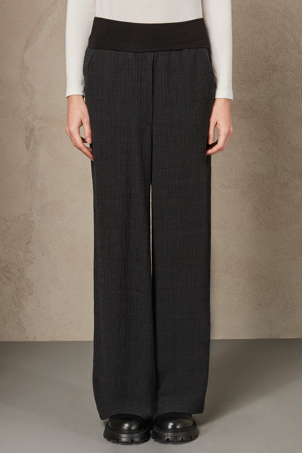 Checked Palazzo Trousers - Anthracite by Transit Par-Such — alternate view