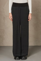 Checked Palazzo Trousers - Anthracite by Transit Par-Such — alternate view