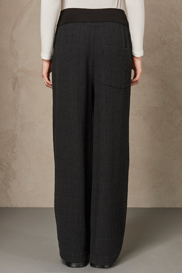 Checked Palazzo Trousers - Anthracite by Transit Par-Such — view 4