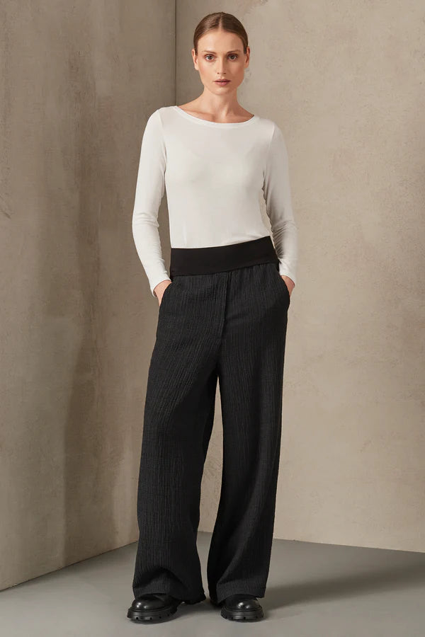 Checked Palazzo Trousers - Anthracite by Transit Par-Such | 25 South Boutiques
