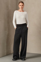 Checked Palazzo Trousers - Anthracite by Transit Par-Such | 25 South Boutiques