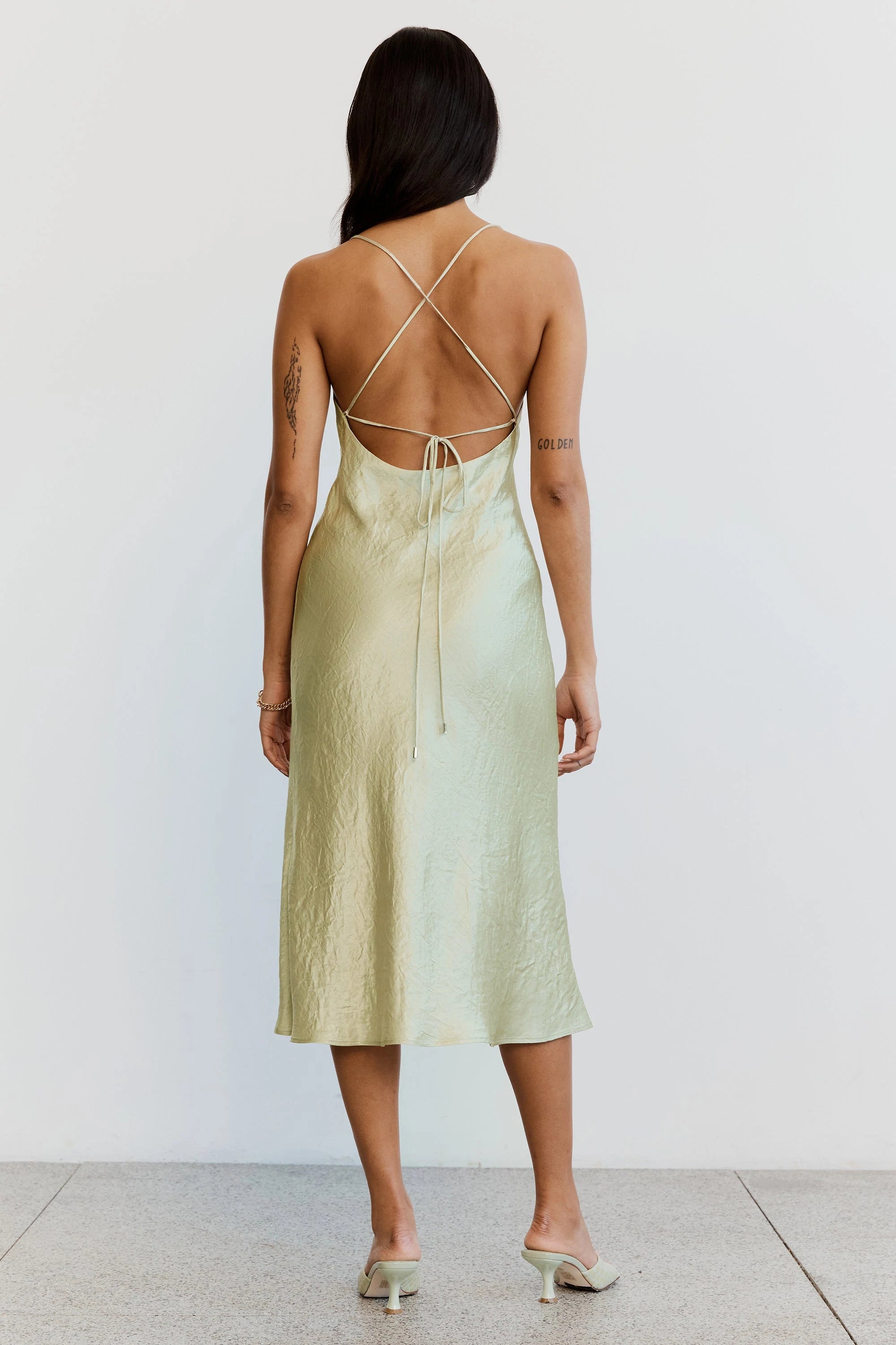 Crush Bias Cowl Slip Dress - Apple by Third Form — alternate view