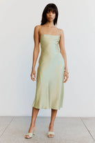 Crush Bias Cowl Slip Dress - Apple by Third Form — view 3