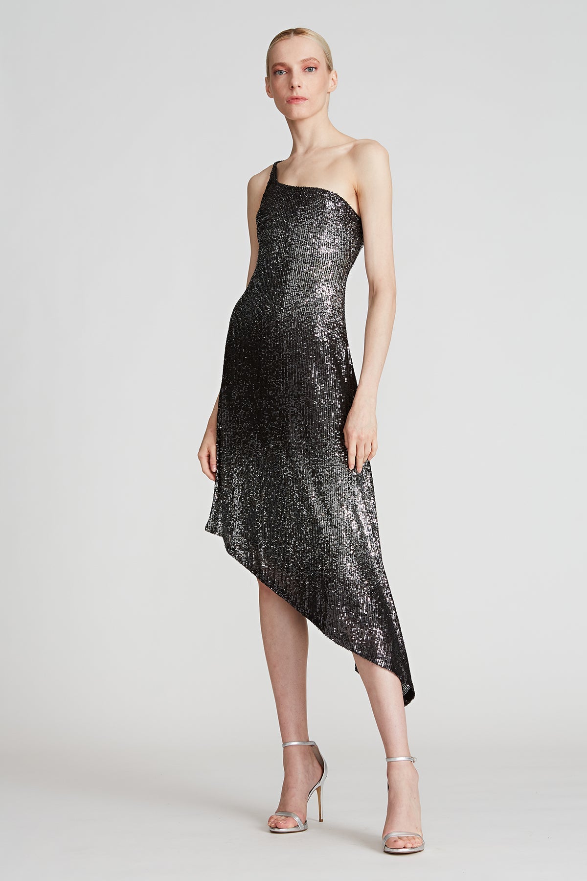 Ariah Ombre Sequin Dress - Black / Silver by Halston | 25 South Boutiques