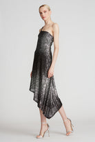 Ariah Ombre Sequin Dress - Black / Silver by Halston — view 3
