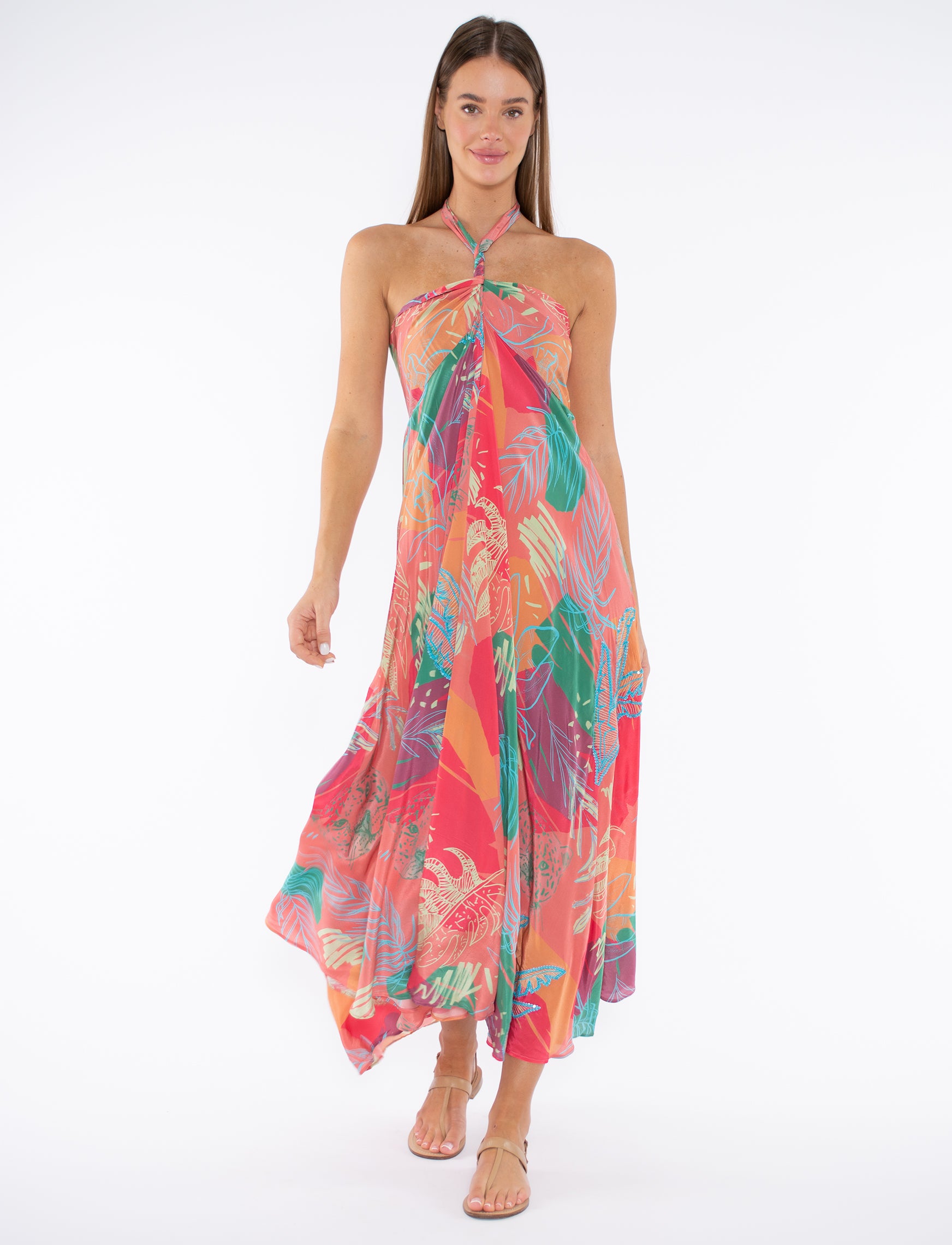 Armenia Dress - Pink Abstract Jungle by Taj by Sabrina Crippa | 25 South Boutiques