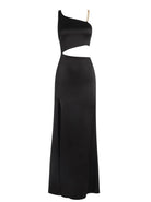 Karoline Chain Strap Cutout Gown - Black by Alice & Olivia — view 6