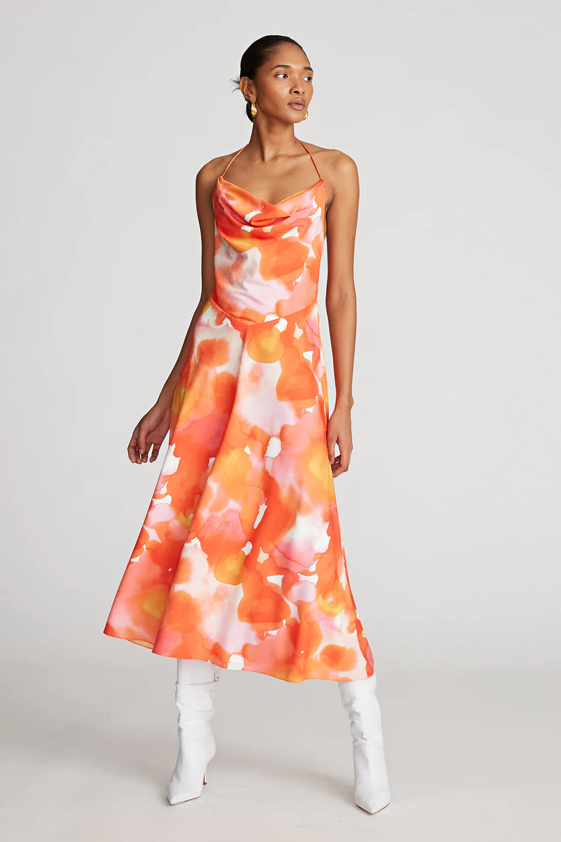 Avni Crepe De Chine Dress - Sunset Watercolor by Halston | 25 South Boutiques