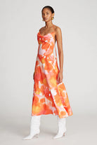 Avni Crepe De Chine Dress - Sunset Watercolor by Halston — view 3