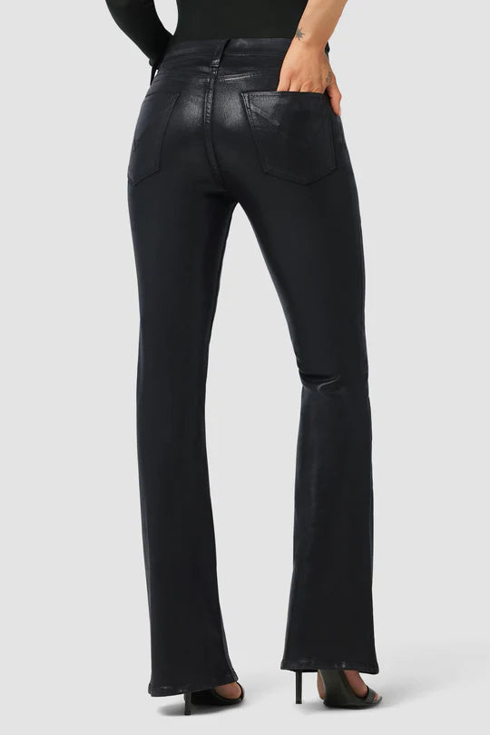 Barbara High Rise Petite Bootcut Jean - Noir Leatherette by Hudson — view 5