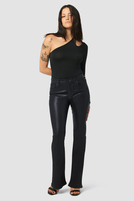 Barbara High Rise Petite Bootcut Jean - Noir Leatherette by Hudson | 25 South Boutiques