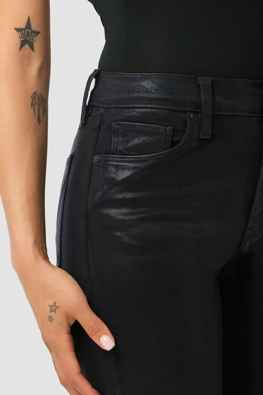 Barbara High Rise Petite Bootcut Jean - Noir Leatherette by Hudson — view 6
