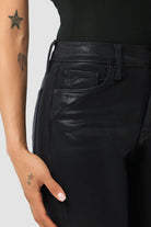 Barbara High Rise Petite Bootcut Jean - Noir Leatherette by Hudson — view 6