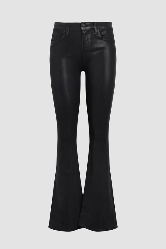 Barbara High Rise Petite Bootcut Jean - Noir Leatherette by Hudson — view 7