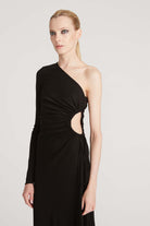Bay Matte Jersey Gown - Black by Halston — view 4