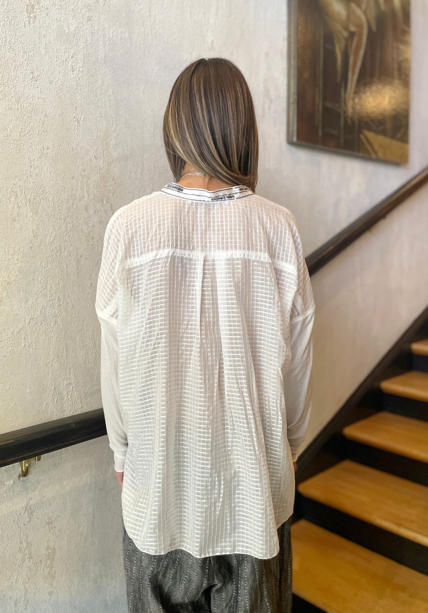 Blouse - White Grid by Beate Heymann — alternate view
