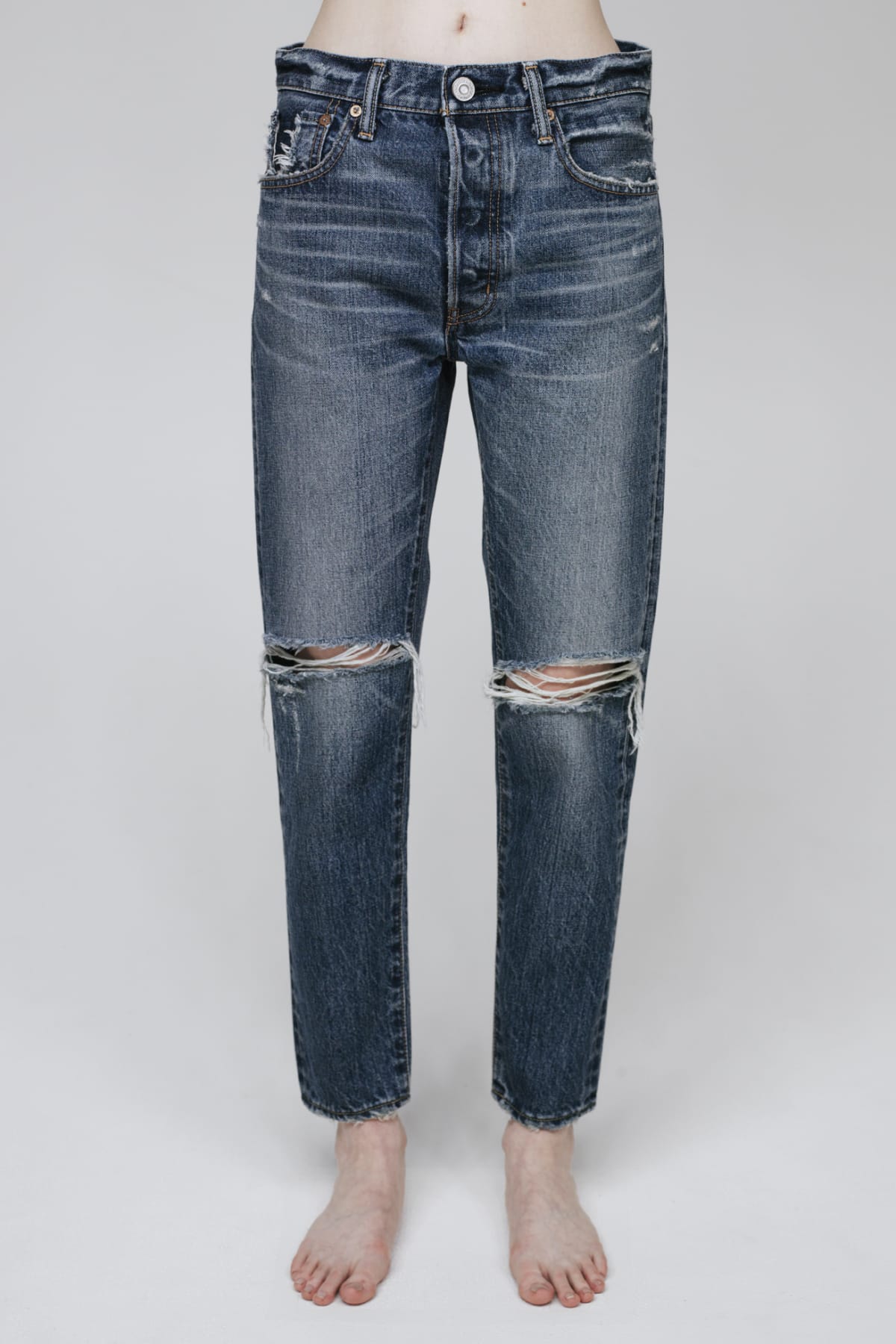MV Beckton Tapered Jeans - Dark Blue by Moussy — alternate view