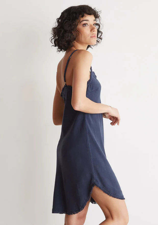 Frayed Cami Dress - Bermuda Navy by Bella Dahl — alternate view