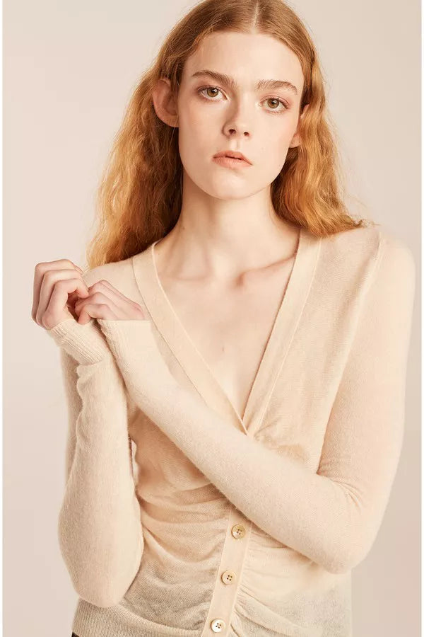 Ruche Cardigan - Biscuit by Rebecca Taylor | 25 South Boutiques