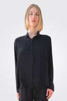 Silk Button Down Blouse - Black by Private 0204 | 25 South Boutiques