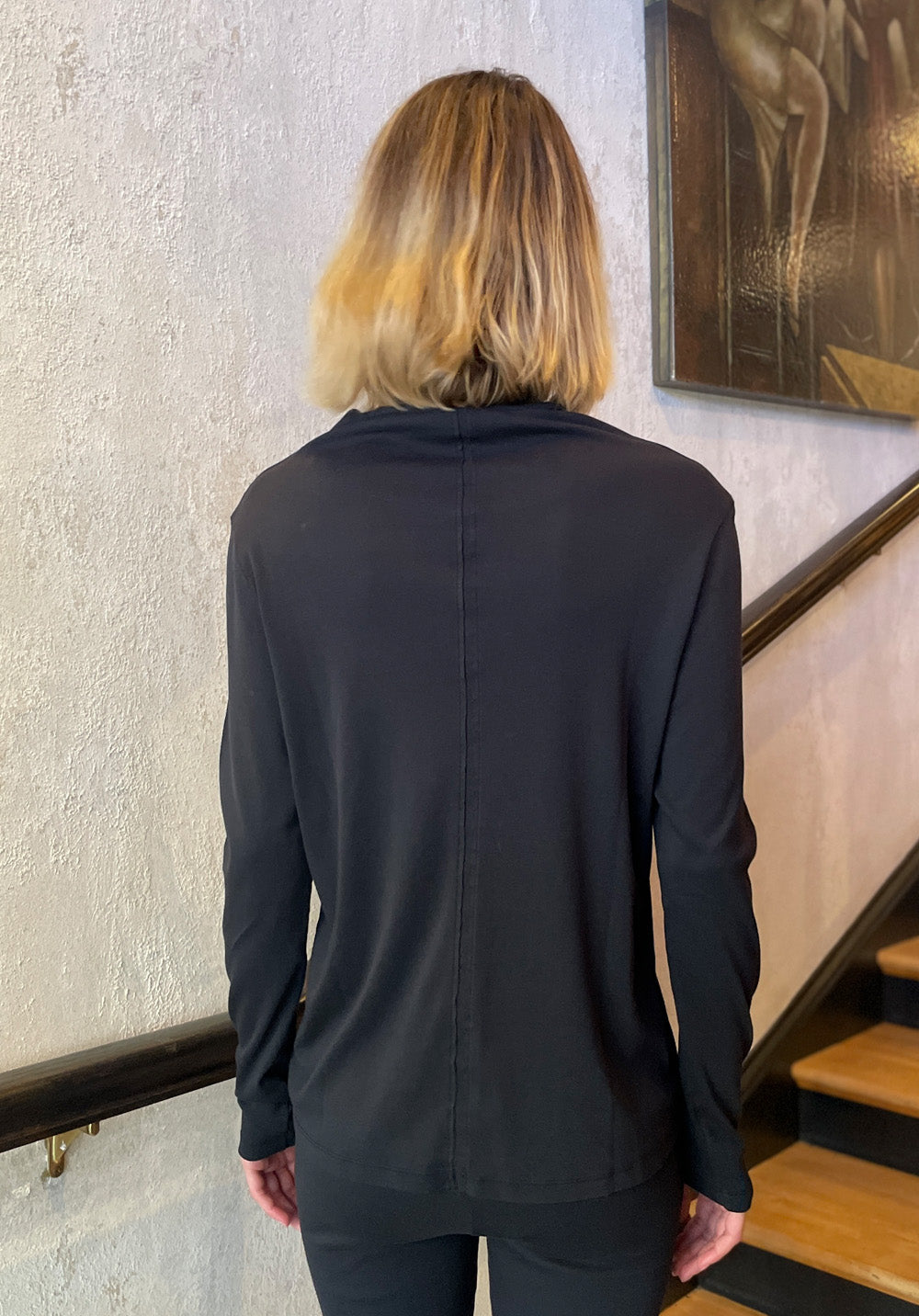 Cotton Turtleneck - Black by Kristensen — alternate view