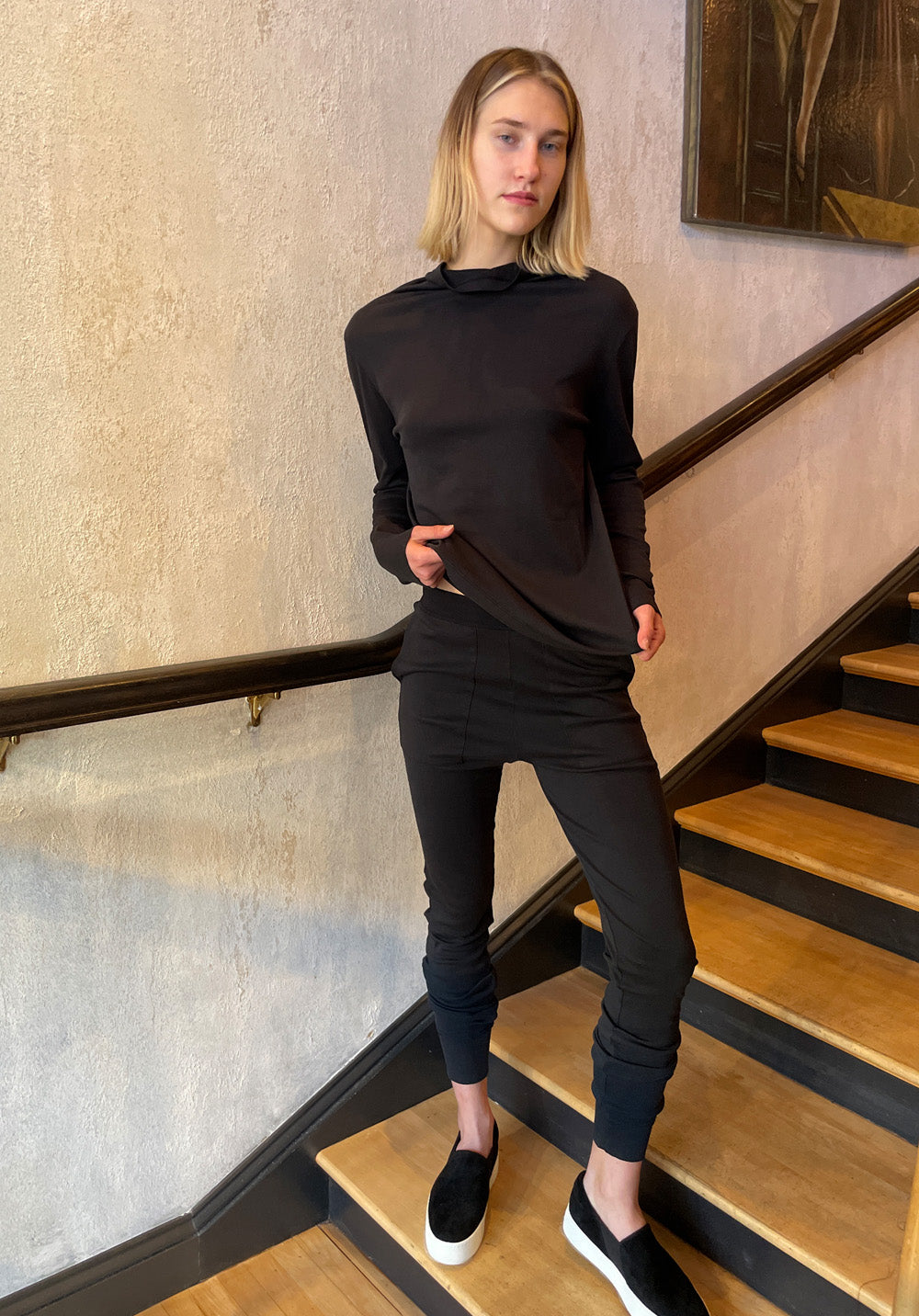 Cotton Turtleneck - Black by Kristensen — view 3