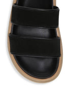 Jenita Suede Slide Sandals - Black by Vince — view 4
