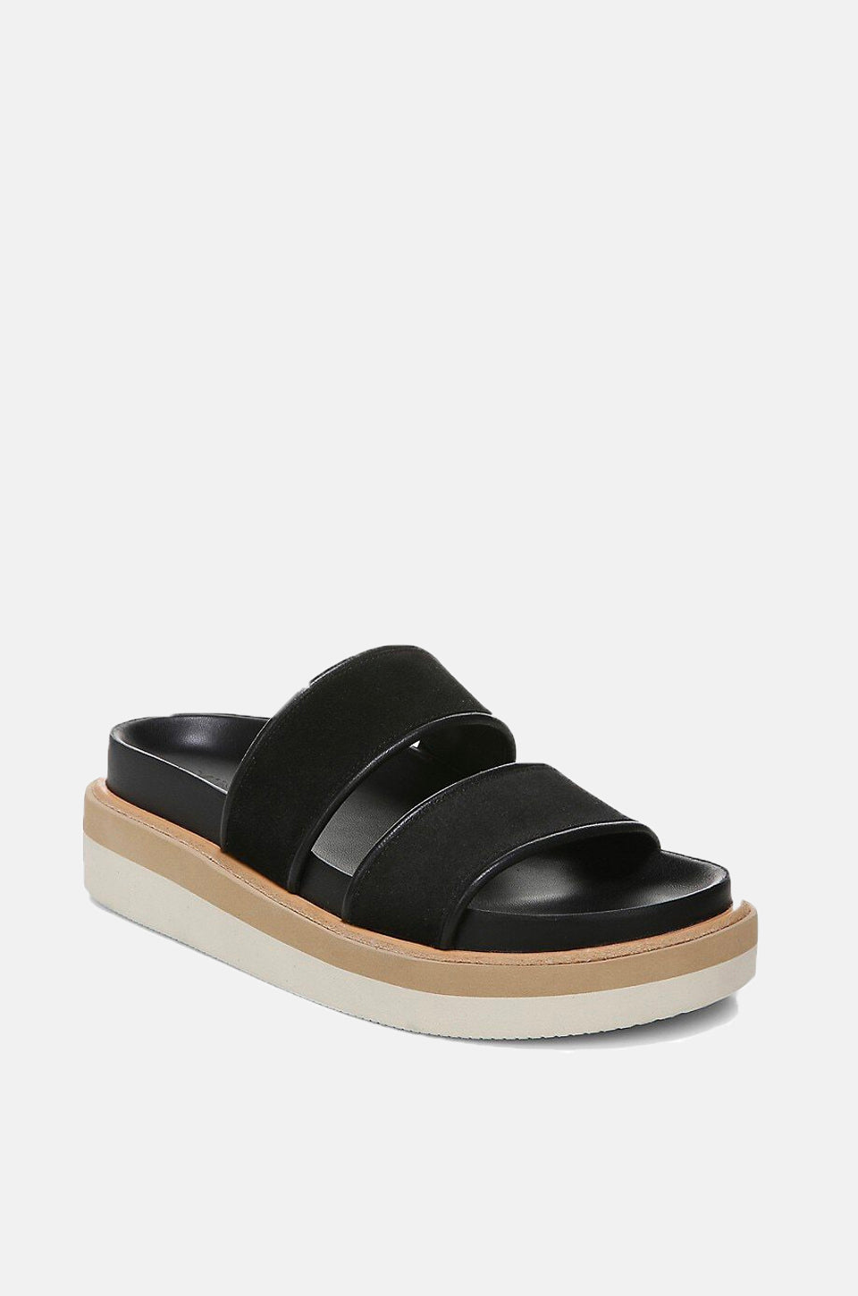 Jenita Suede Slide Sandals - Black by Vince — alternate view