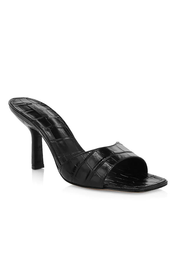 Posseni Leather Sandal - Black Crocodile by Schutz — alternate view